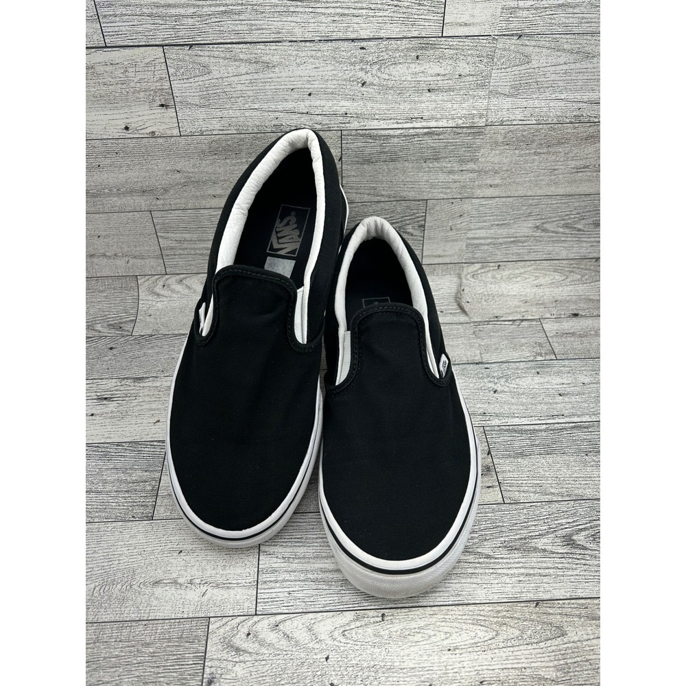 Vans Classic Slip On Black Rainbow Checkerboard Sneakers Junior 5 Women 6.5